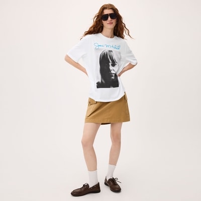 Relaxed Joni Mitchell Graphic T-Shirt - Bright White
