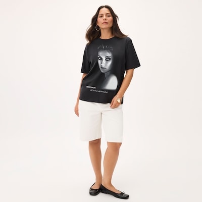 Relaxed Celine Dion Graphic T-Shirt - Black