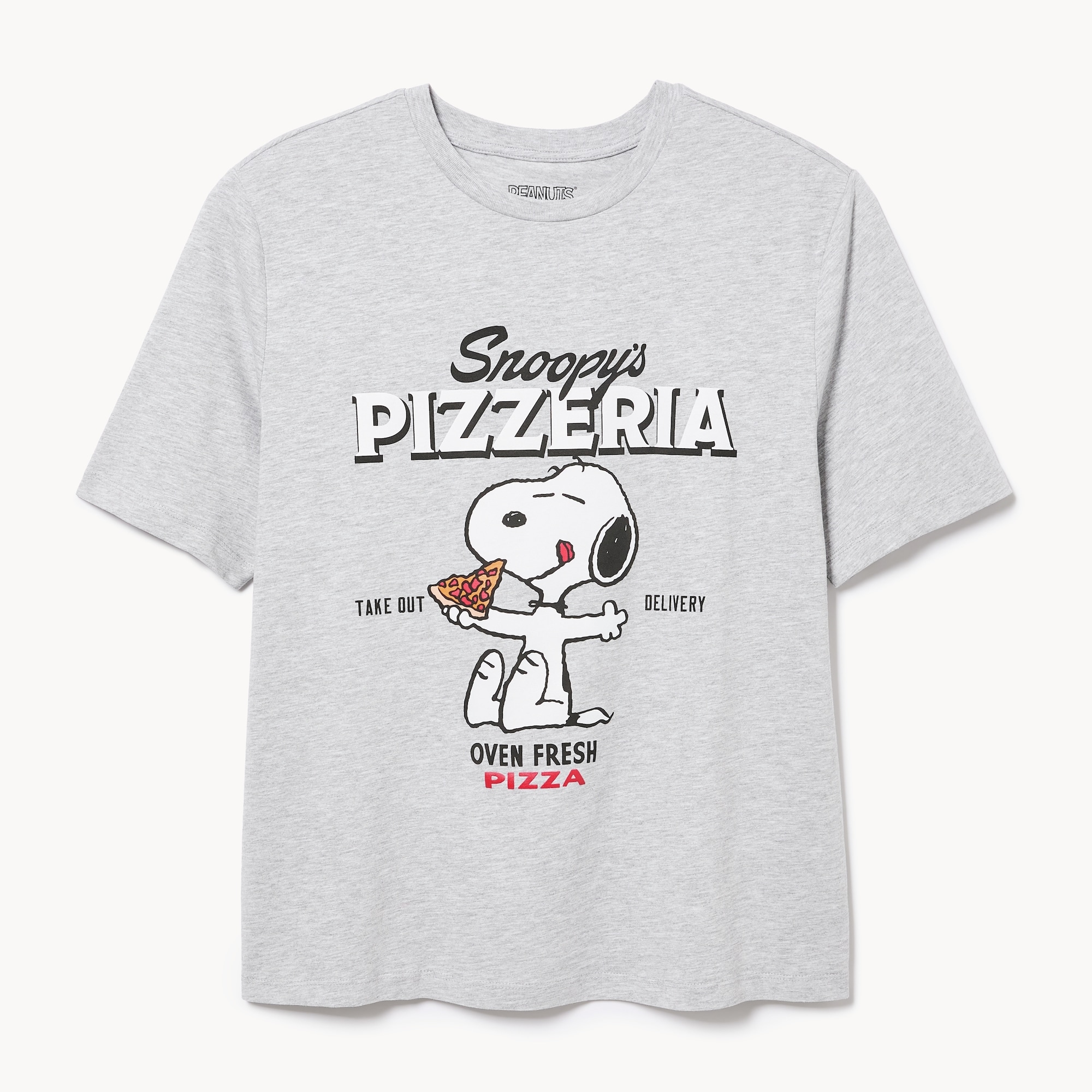 Peanuts Snoopy Relaxed Graphic T-Shirt in Light Grey Mix from Joe