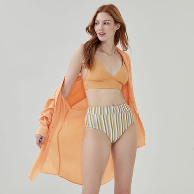 Striped Bikini Bottom - Blue