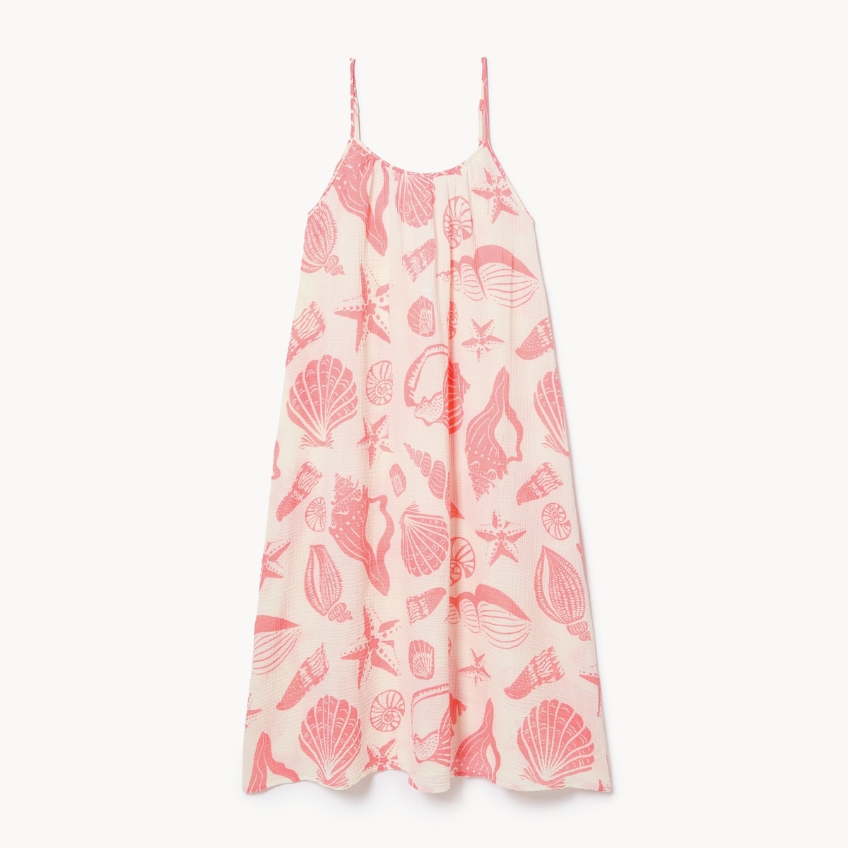 Crinkle Gauze Maxi Dress - Coral