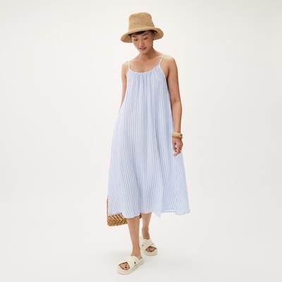 Crinkle Gauze Maxi Dress - Blue