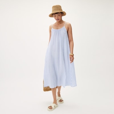 Crinkle Gauze Maxi Dress - Blue