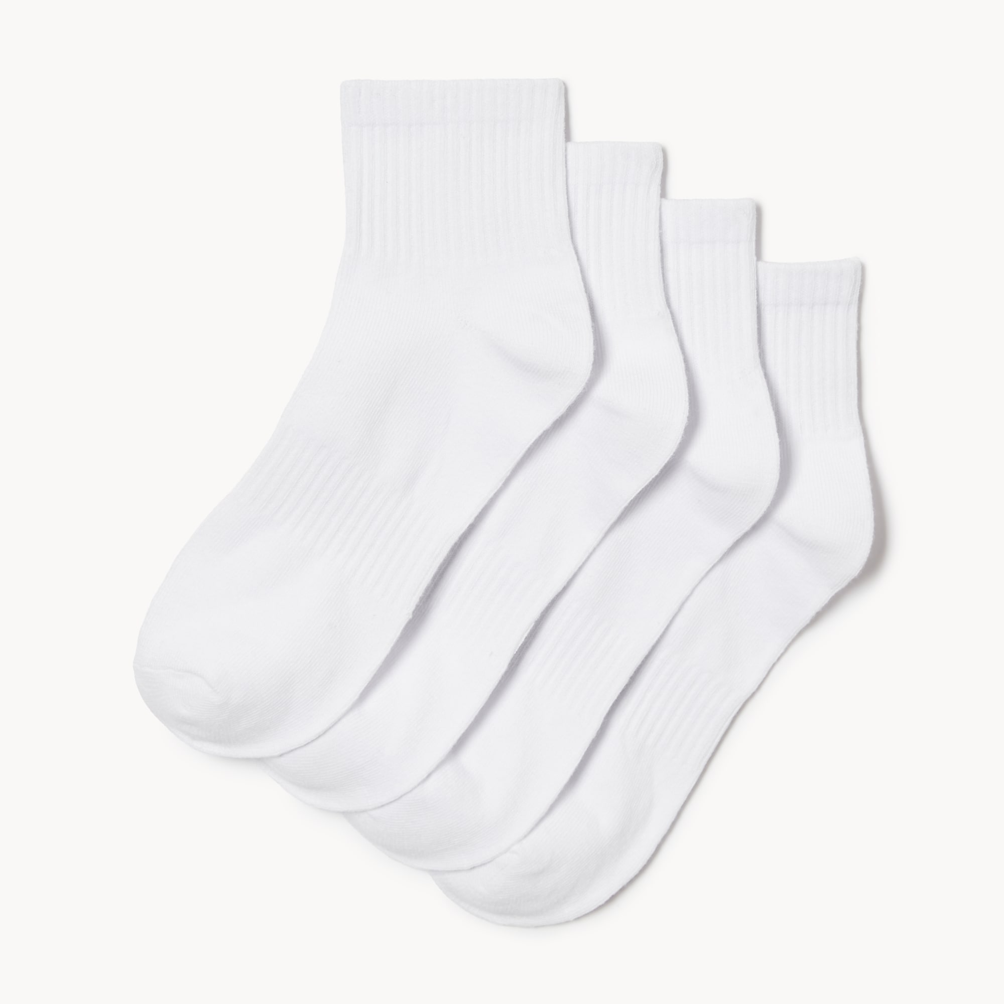 4-Pack Quarter-Crew Socks in White from Joe Fresh