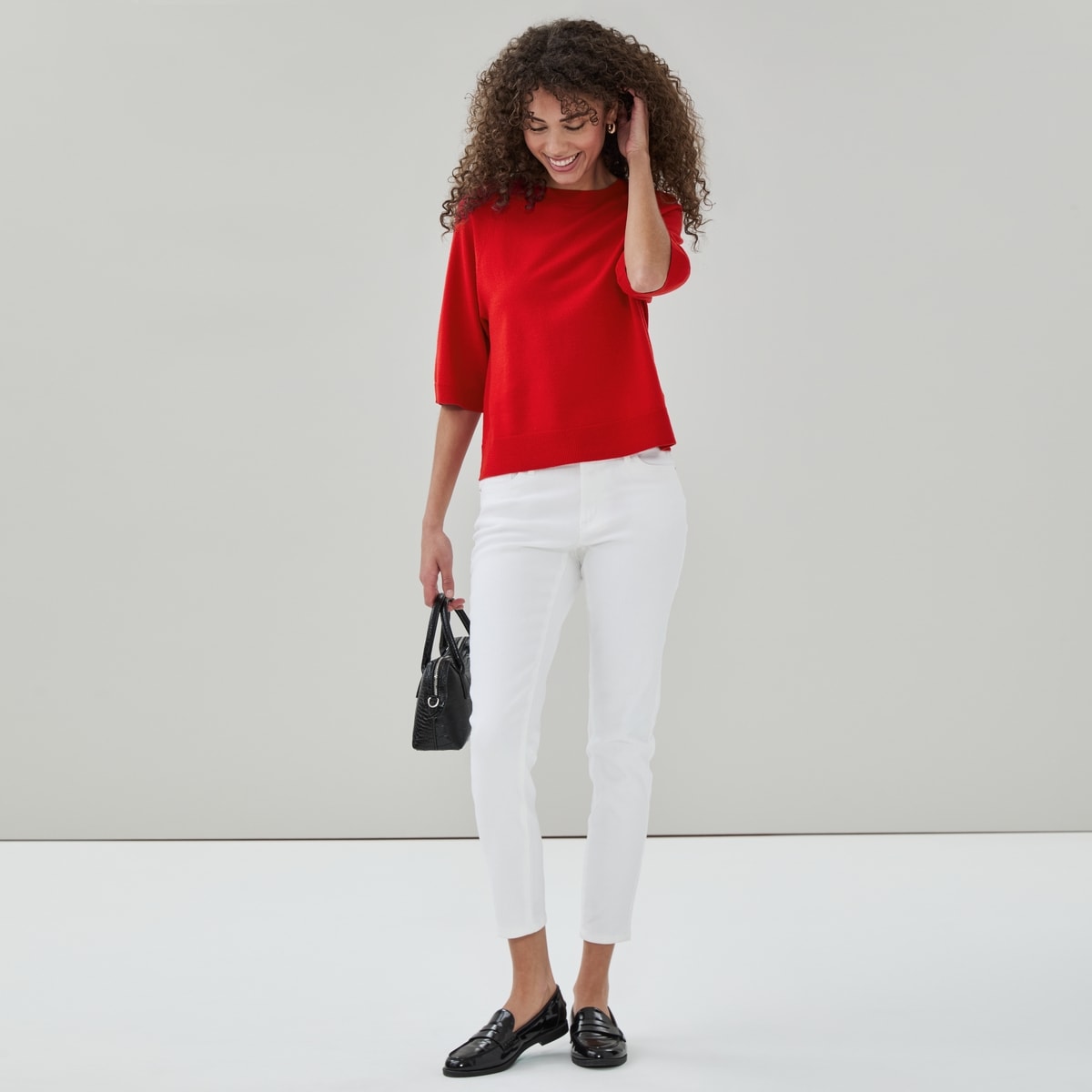 Short Sleeve Sweater - Red