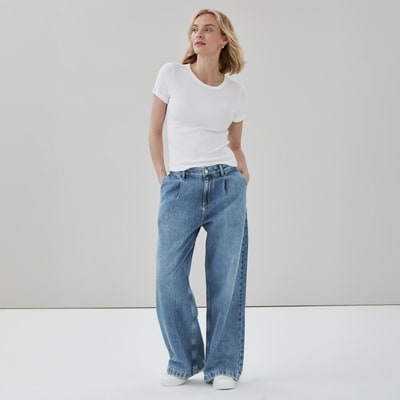 Joe Fresh Pantalon à jambe large délavé moyen 1 ea, 49,00 $/1ch