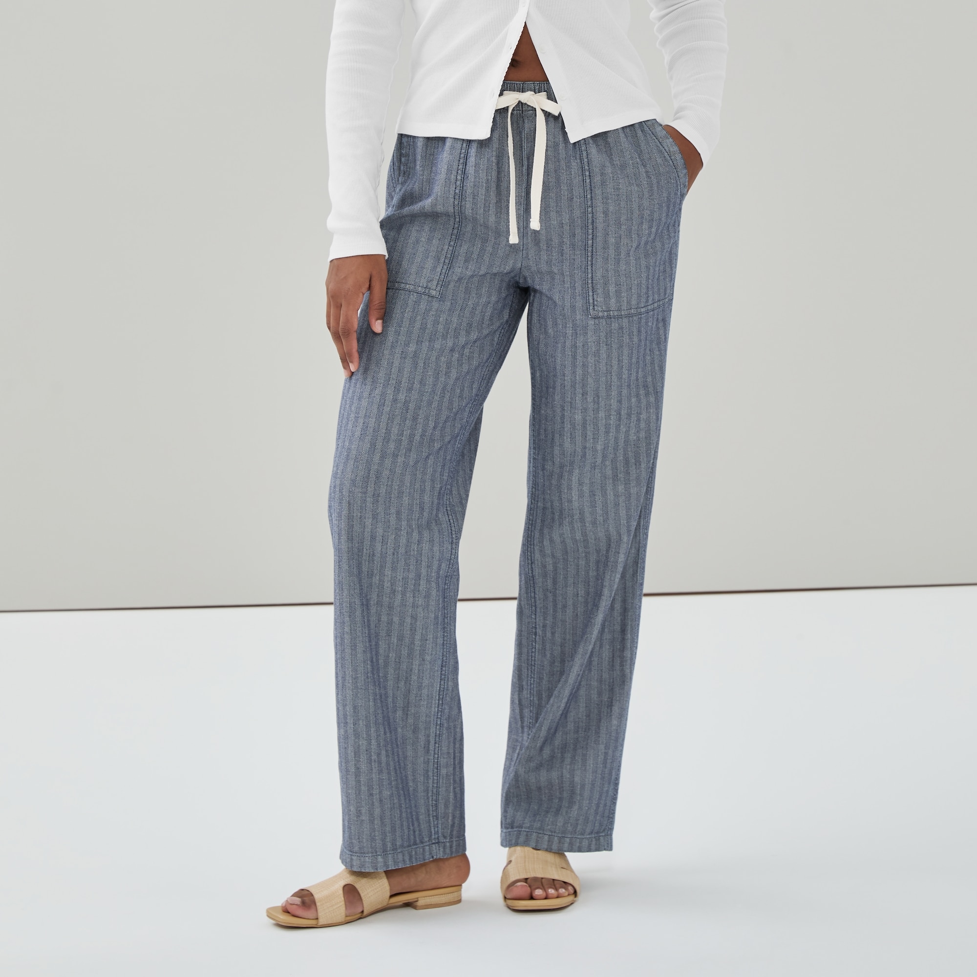 Pantalon utilitaire sans attache délavé foncé