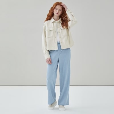 Cropped Overshirt - Light Sand