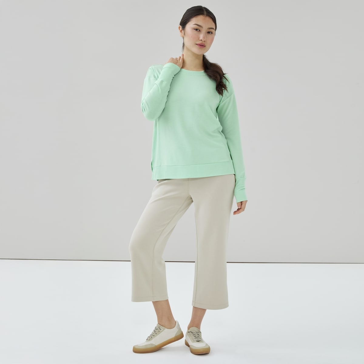 Micro French Terry Sweatshirt - Light Aqua