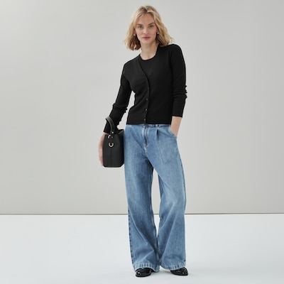 Cable Knit Cardigan - JF Black