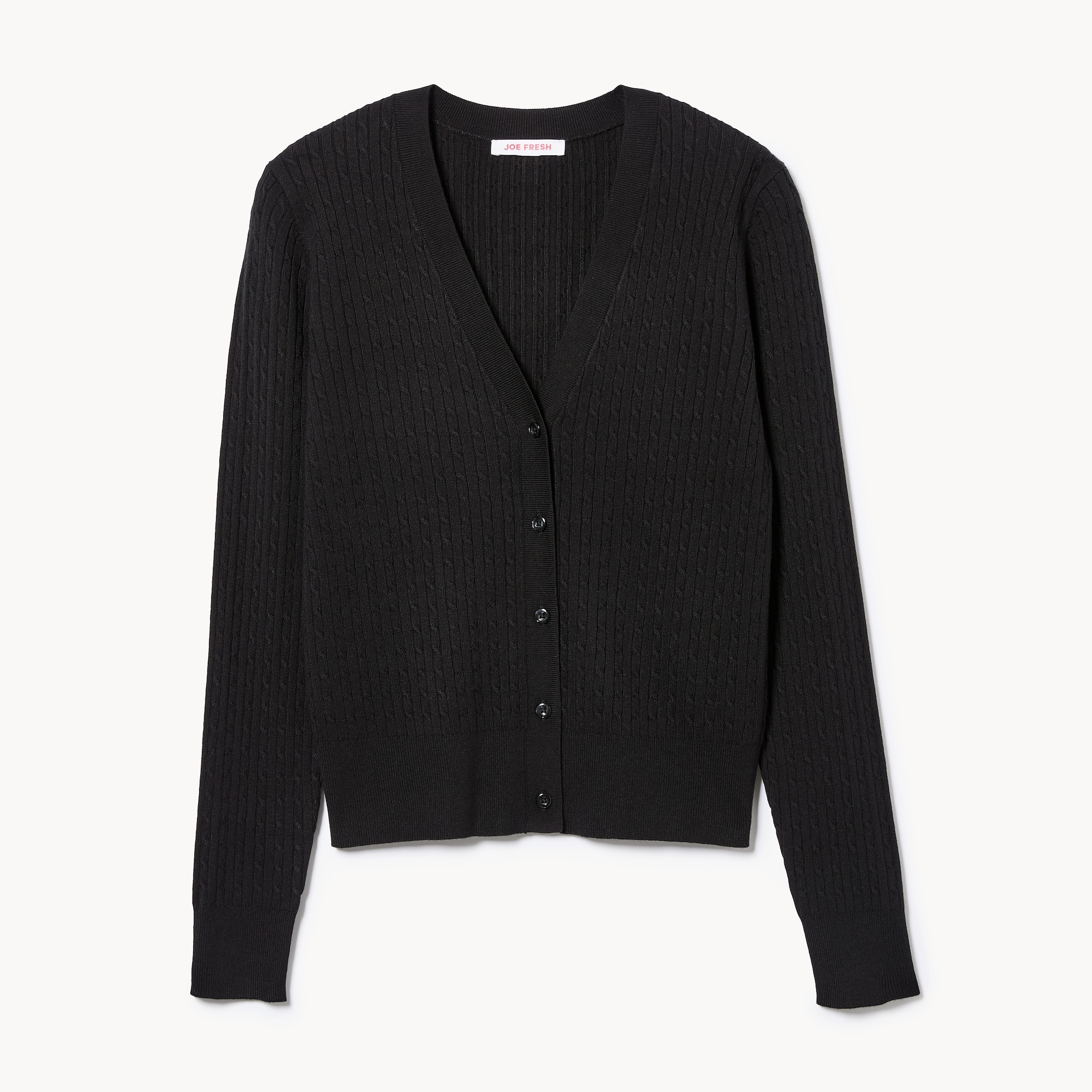 Cable Knit Cardigan in JF Black from Joe Fresh