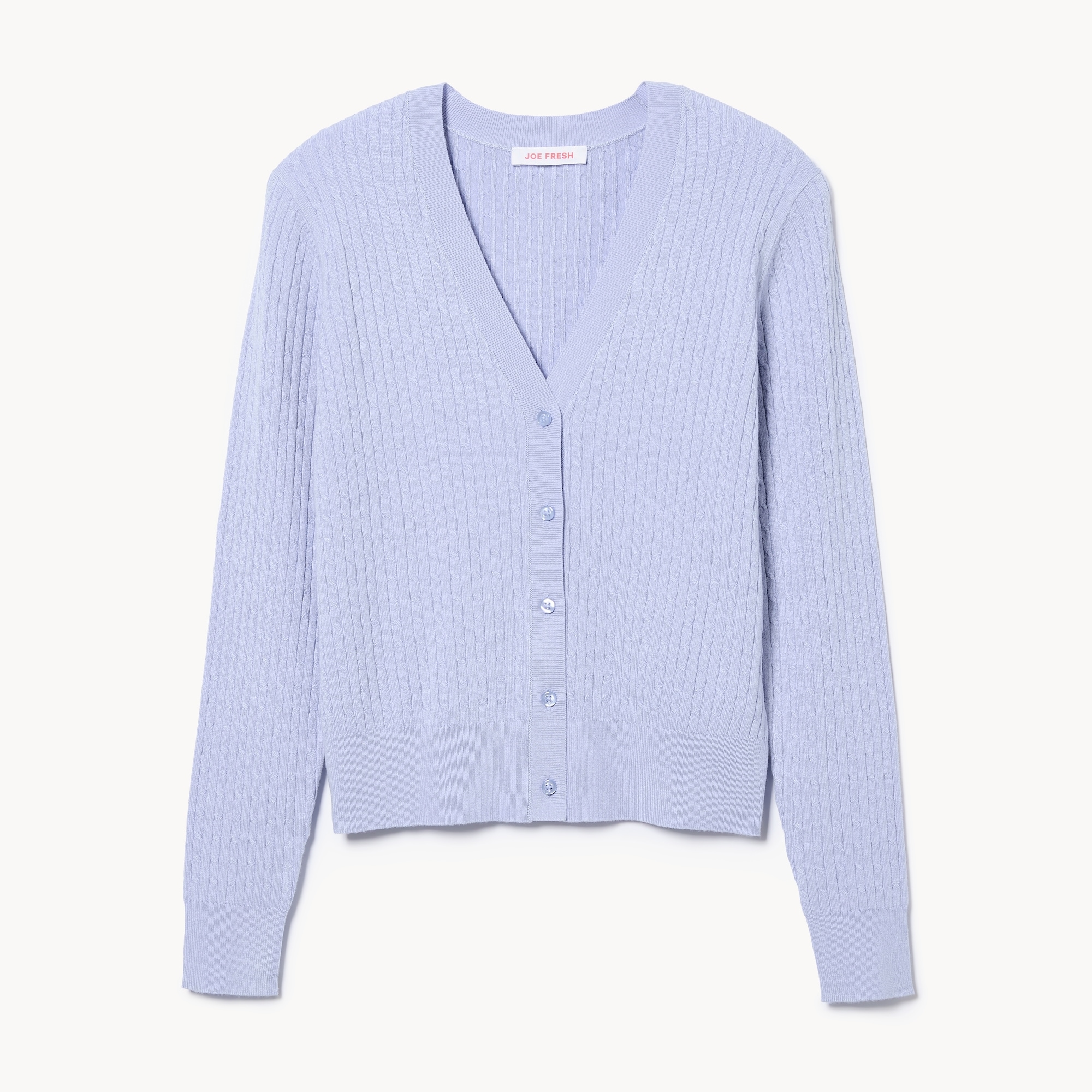 Cable Knit Cardigan in Lavender from Joe Fresh