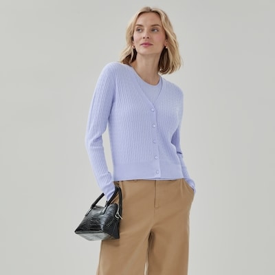 Cardigan à mailles torsadées - LAVANDE