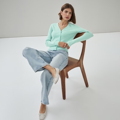 Cable Knit Cardigan - Aqua