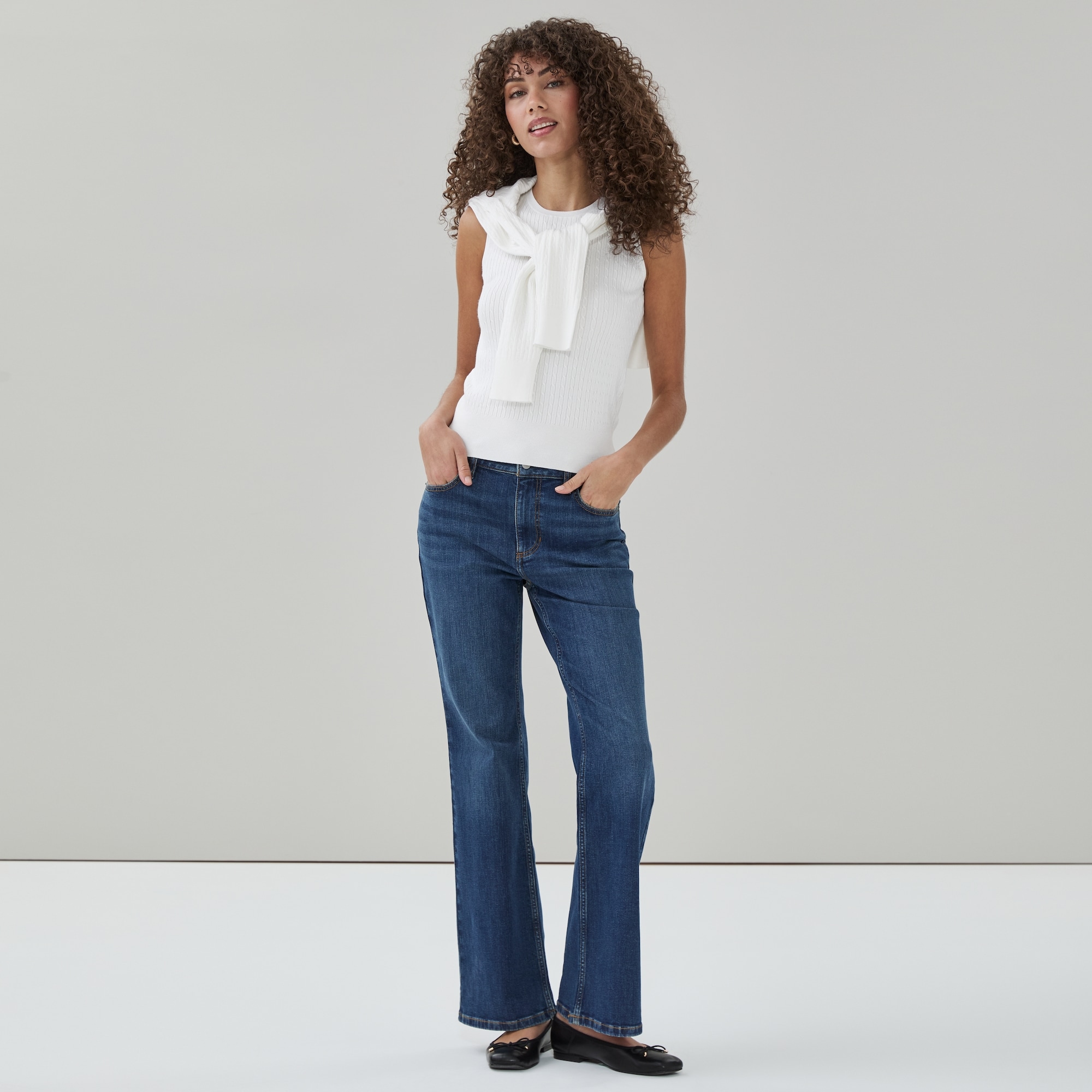 Cable Knit Tank in Bright White from Joe Fresh