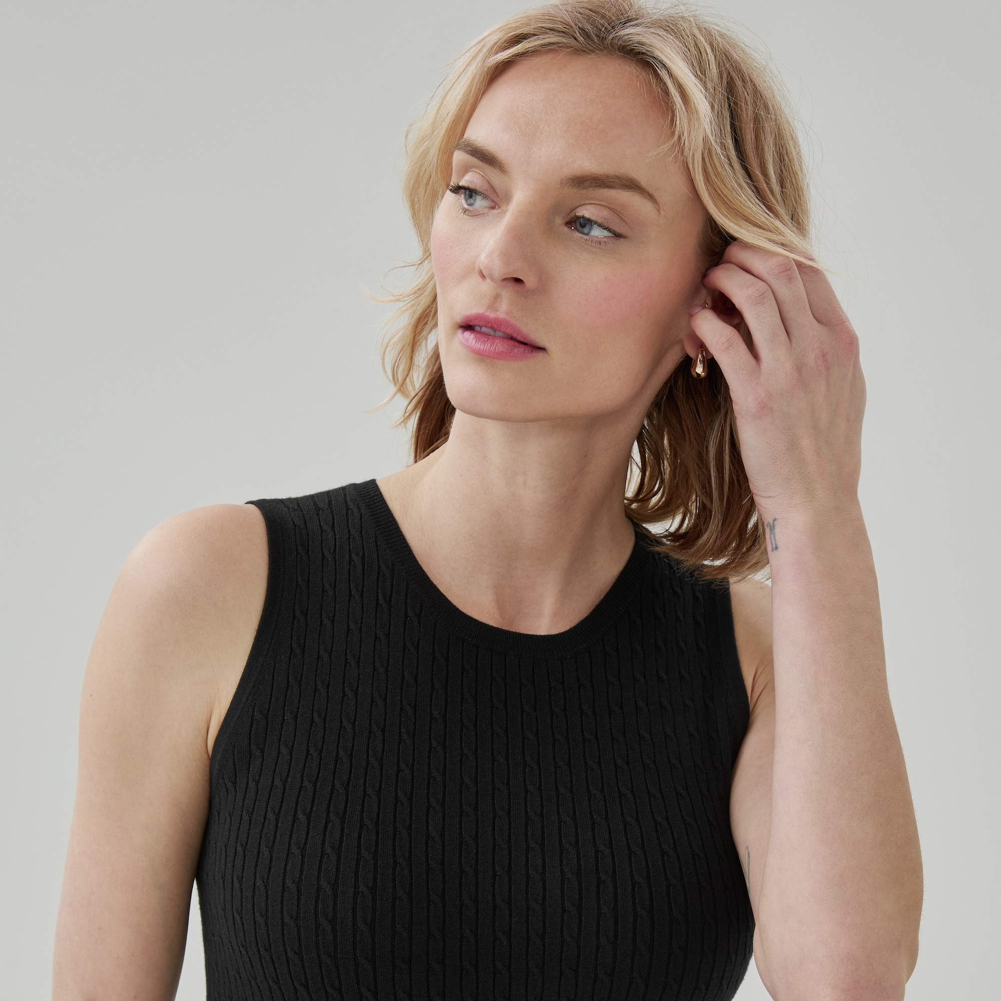 Cable Knit Tank in JF Black from Joe Fresh