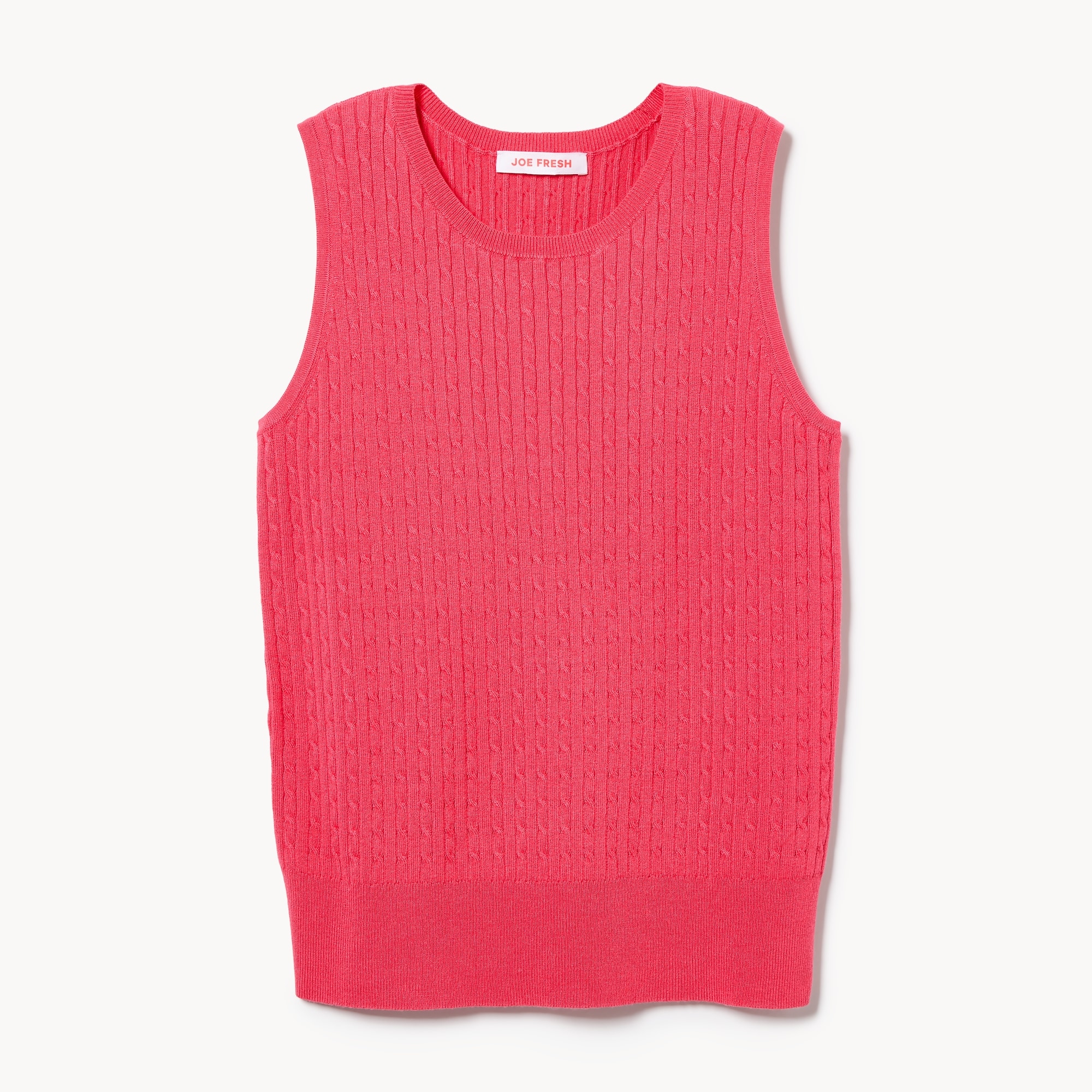 Cable Knit Tank in Pink from Joe Fresh