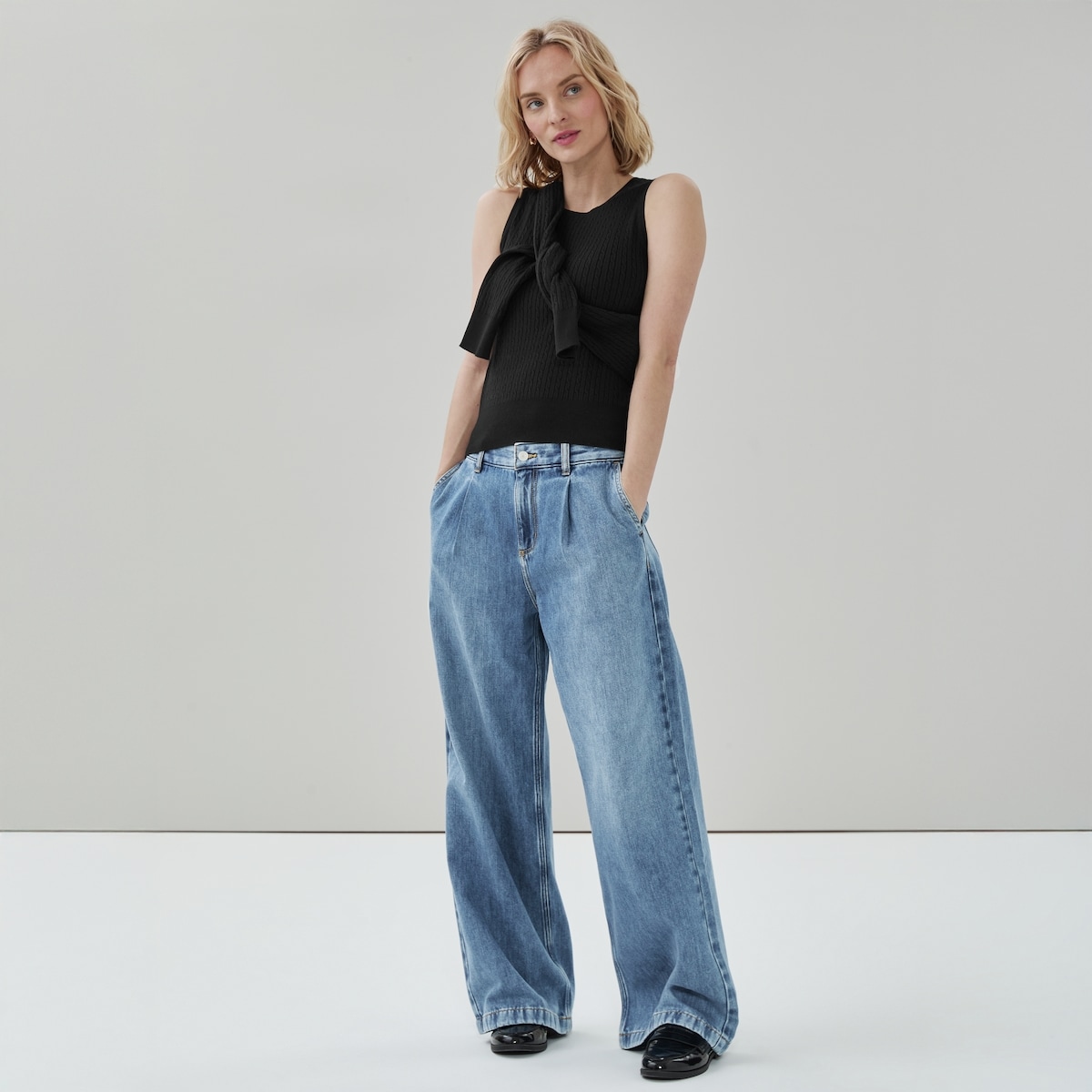 Cable Knit Tank - Jf Black