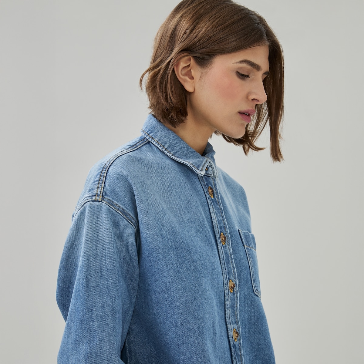 Chemise surdim.  manche longue en denim