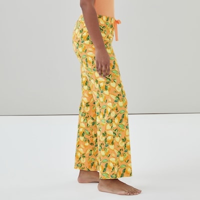 Printed Cotton Sleep Pant - Orange