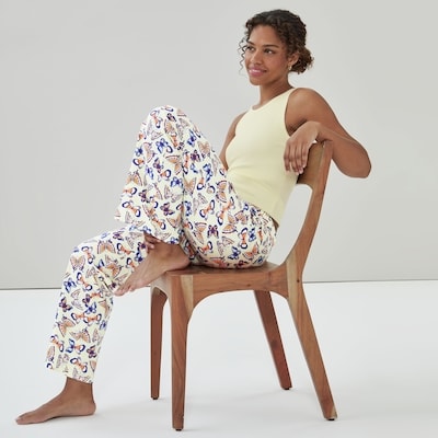 Printed Cotton Sleep Pant - Pale Yellow