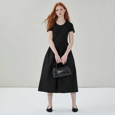 Robe midi évasée - Noir JF