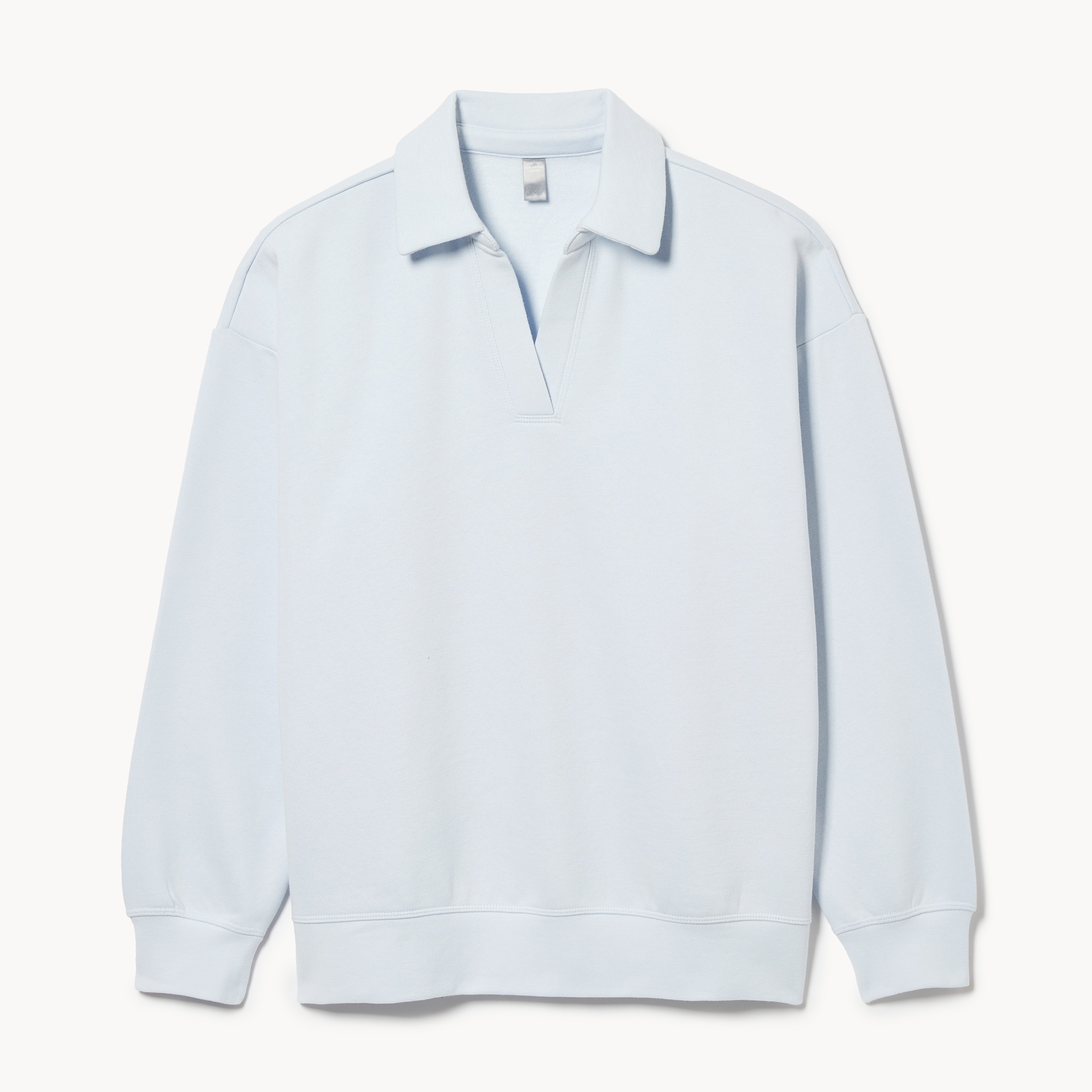 Fleece Polo Sweatshirt in Pastel Blue from Joe Fresh