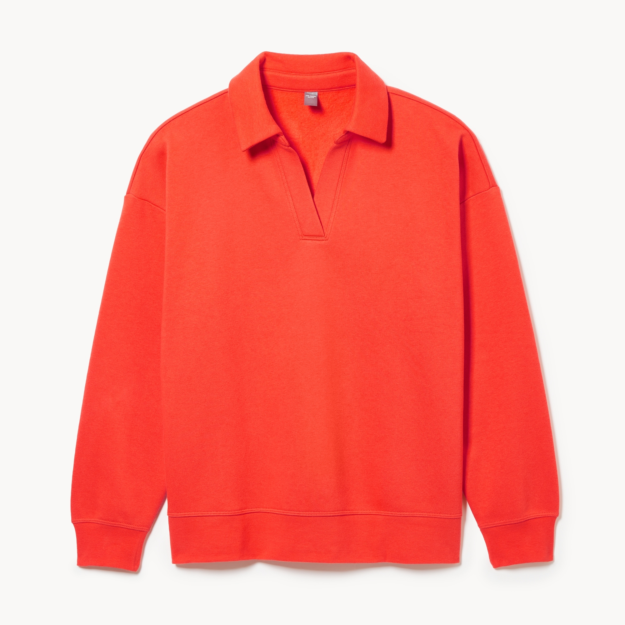 Fleece Polo Sweatshirt in Bright Red from Joe Fresh