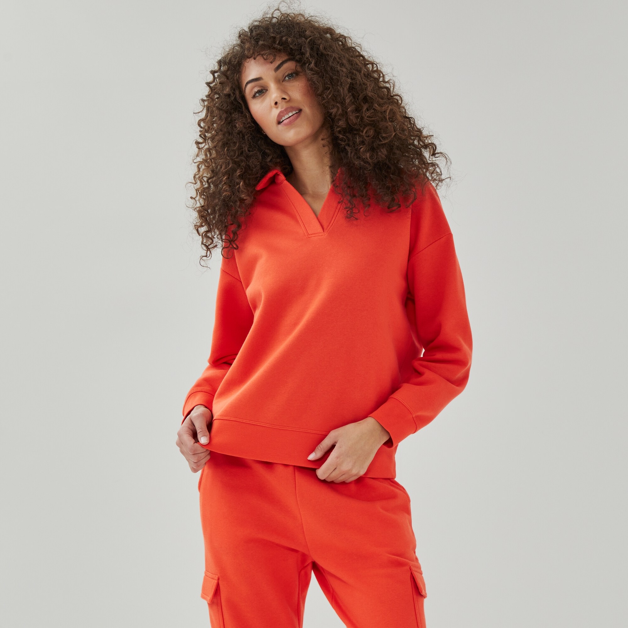 Fleece Polo Sweatshirt