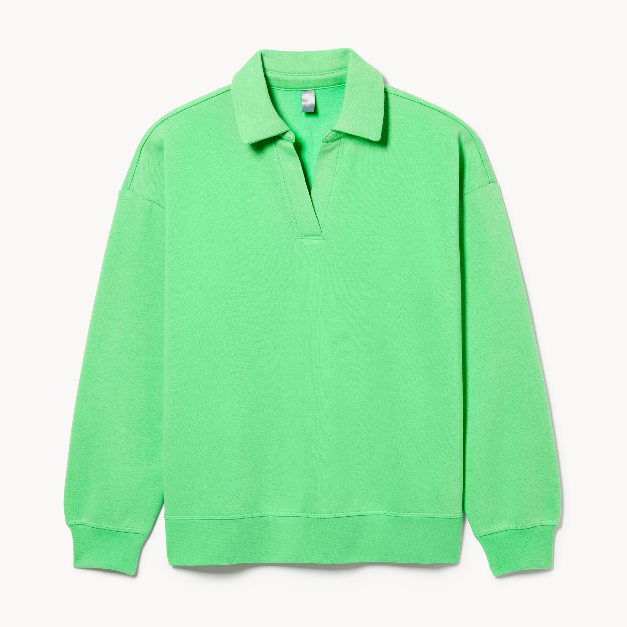 Fleece Polo Sweatshirt in Bright Green from Joe Fresh