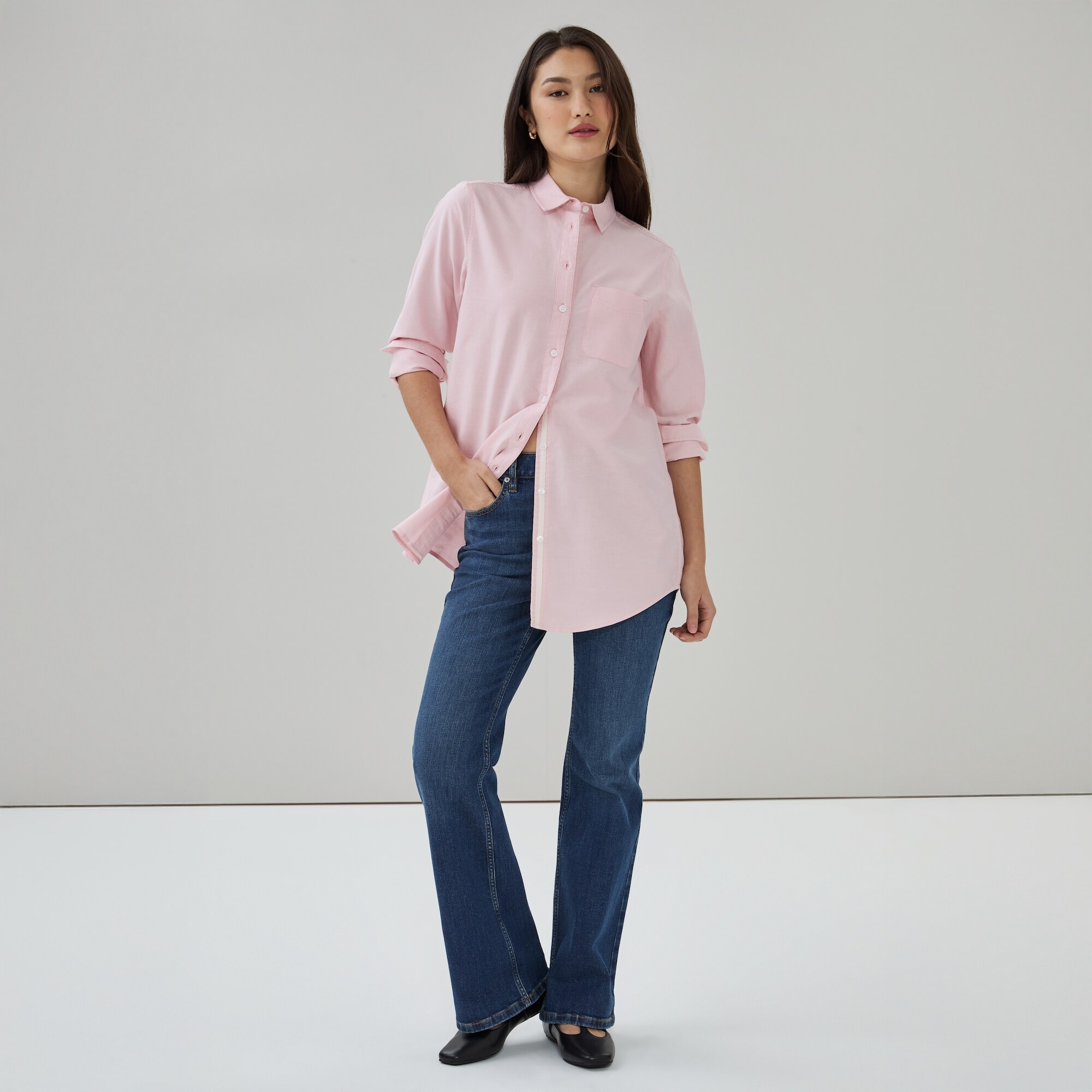 Tunique Oxford boutonnée