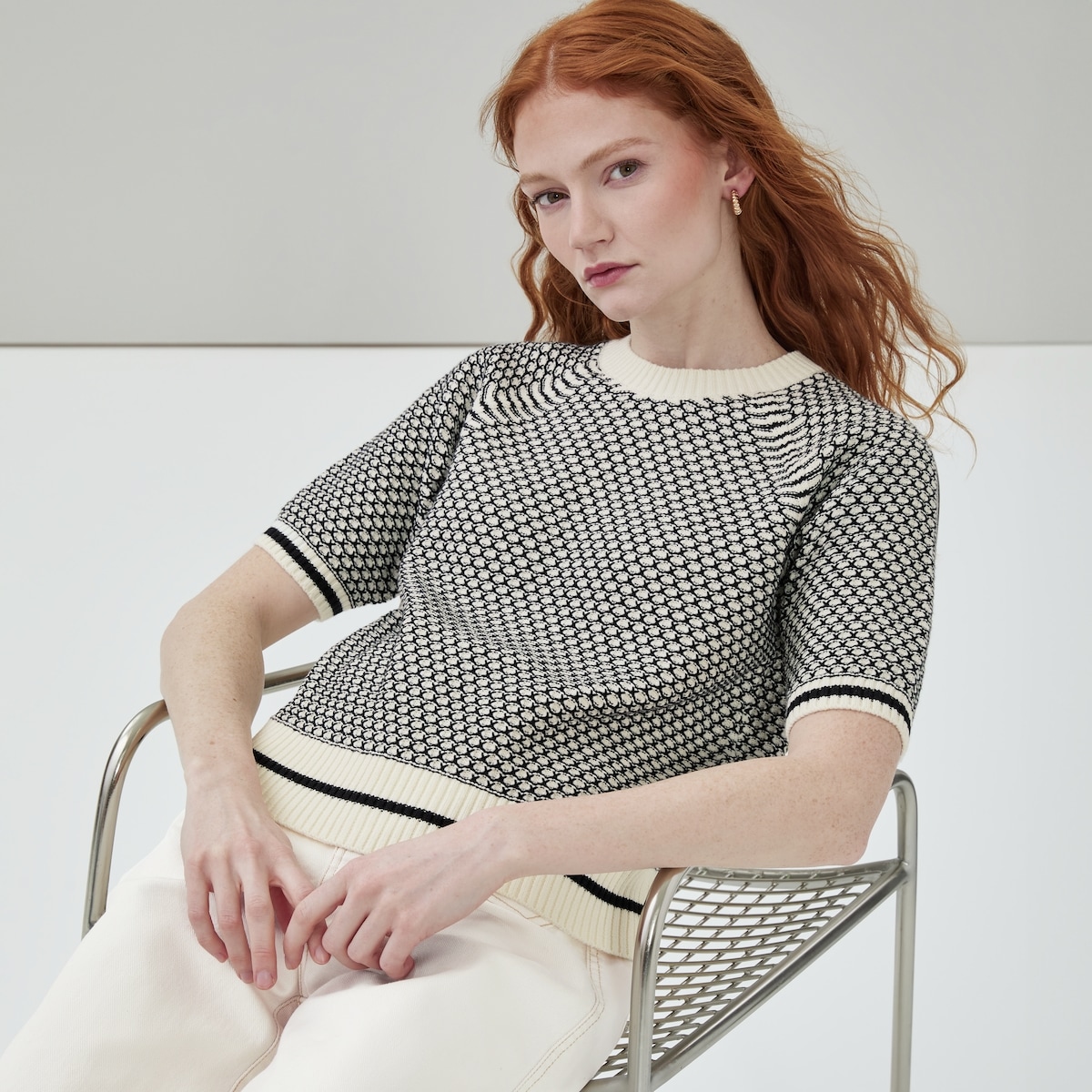 Puff Sleeve Raglan Sweater - Off White