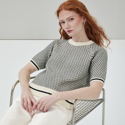 Puff Sleeve Raglan Sweater - Off White