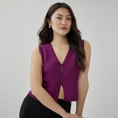 Sweater Vest - Plum