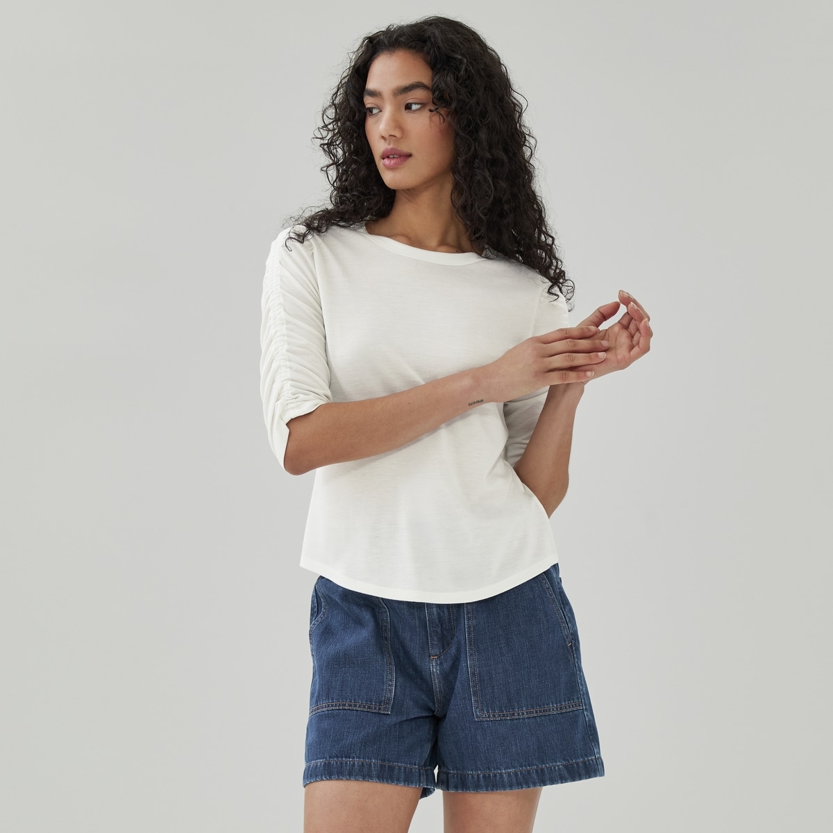 Ruched Sleeve Top