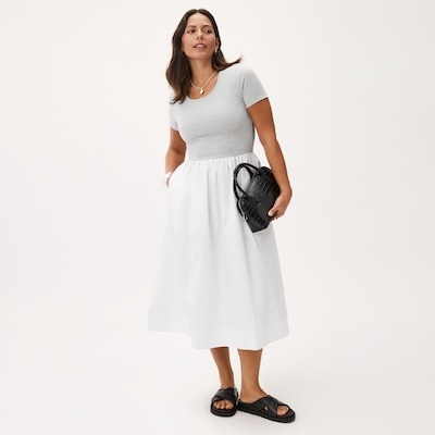 Flared Midi Dress - Bright White