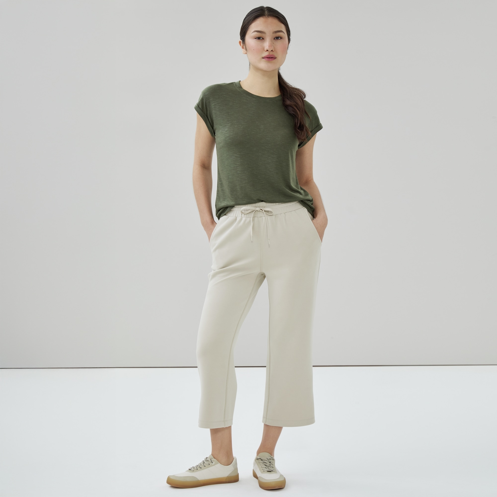 Sandwash Cropped Pant in Light Sand from Joe Fresh