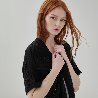 Pointelle Lounge Cardigan - JF Black