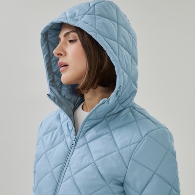 Hooded Puffer Jacket - Dusty Blue