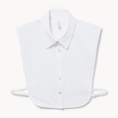 Faux Shirt Collar Dickie - White