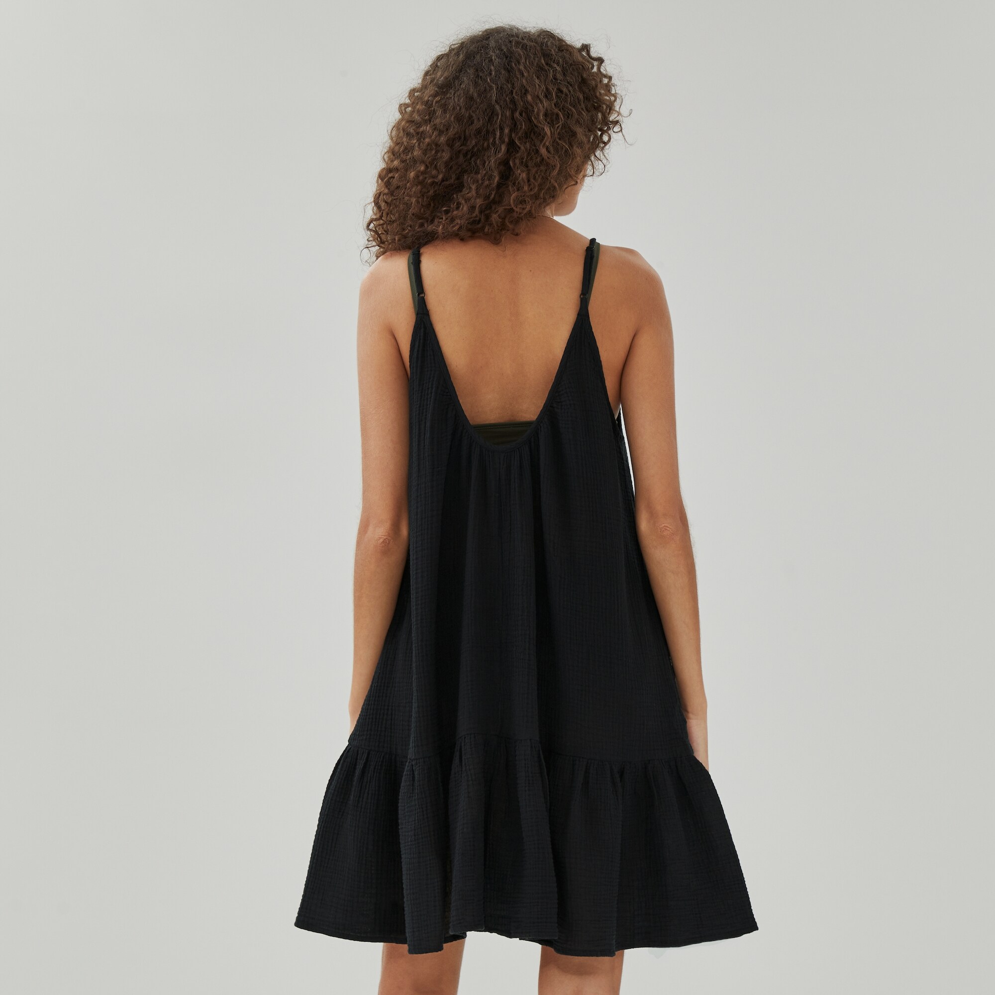 Robe trapèze cache-maillot de bain tissée