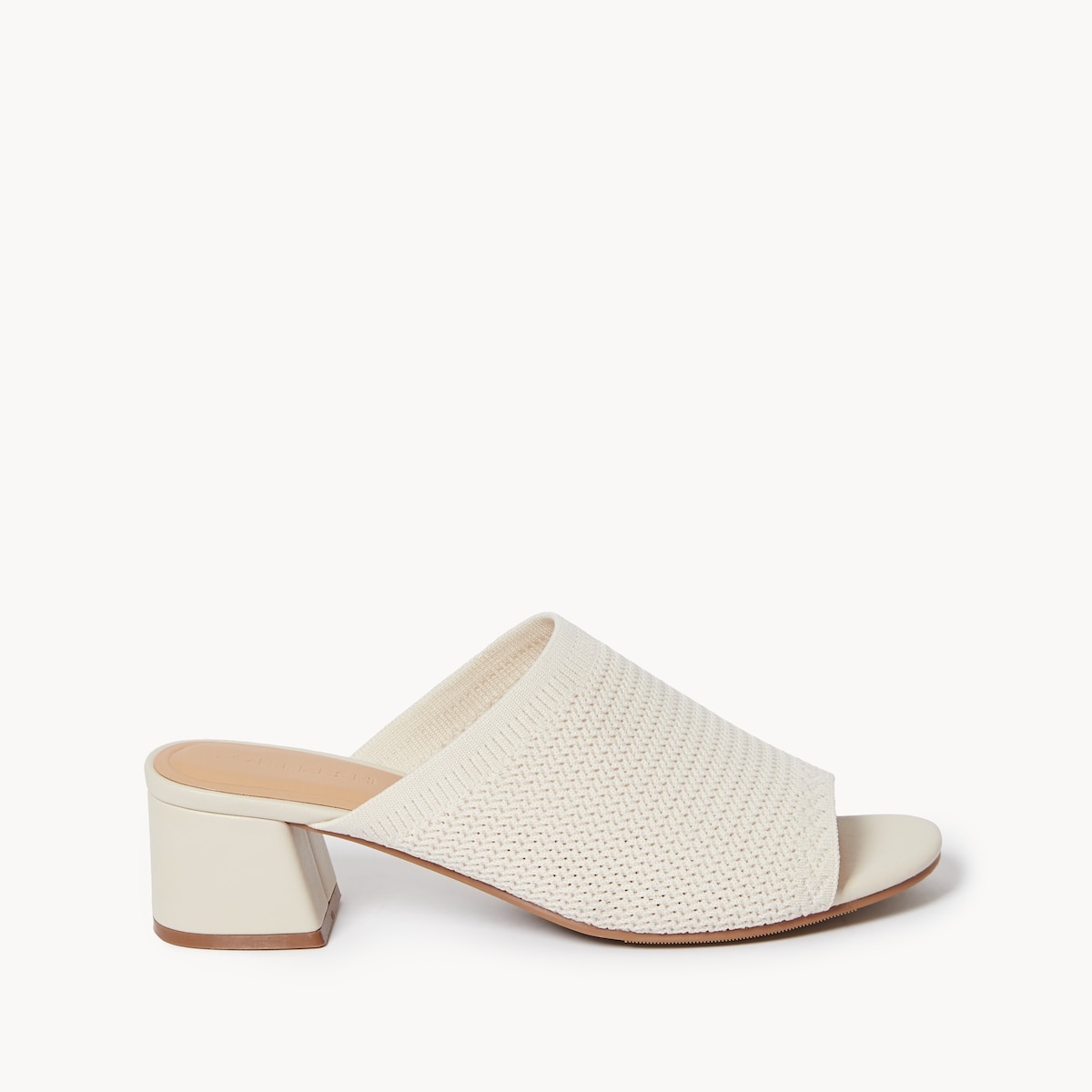 Knit Block Heels - Cream