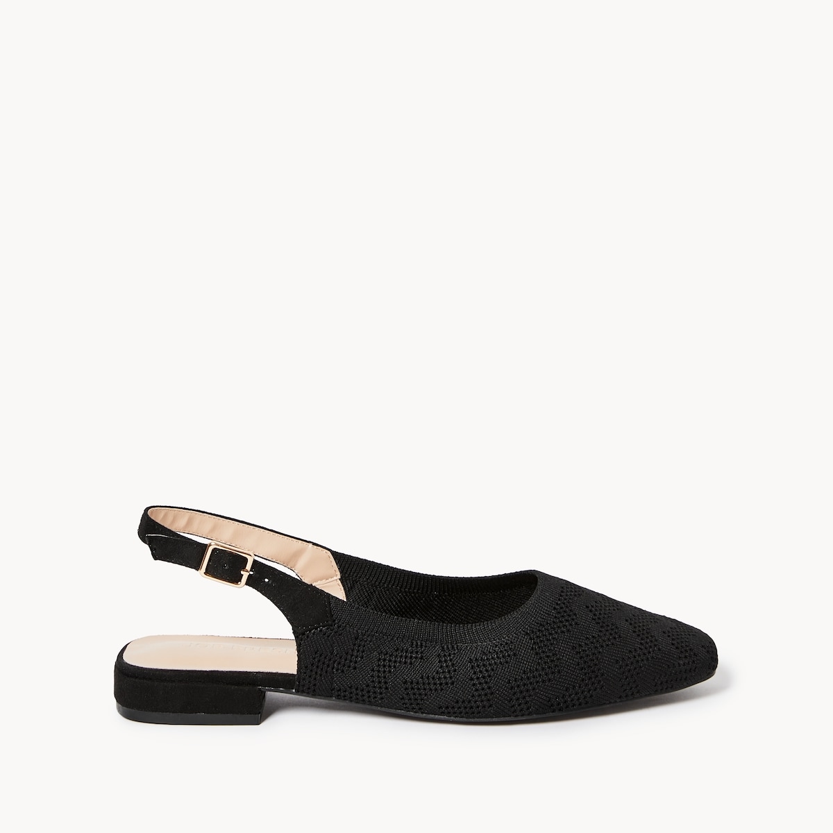 Knit Slingback Mules - Black