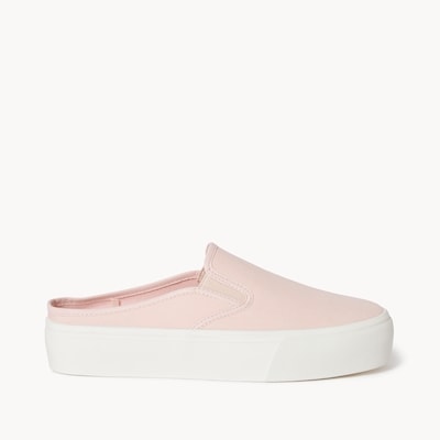 Canvas Slip-On Mules - Pink