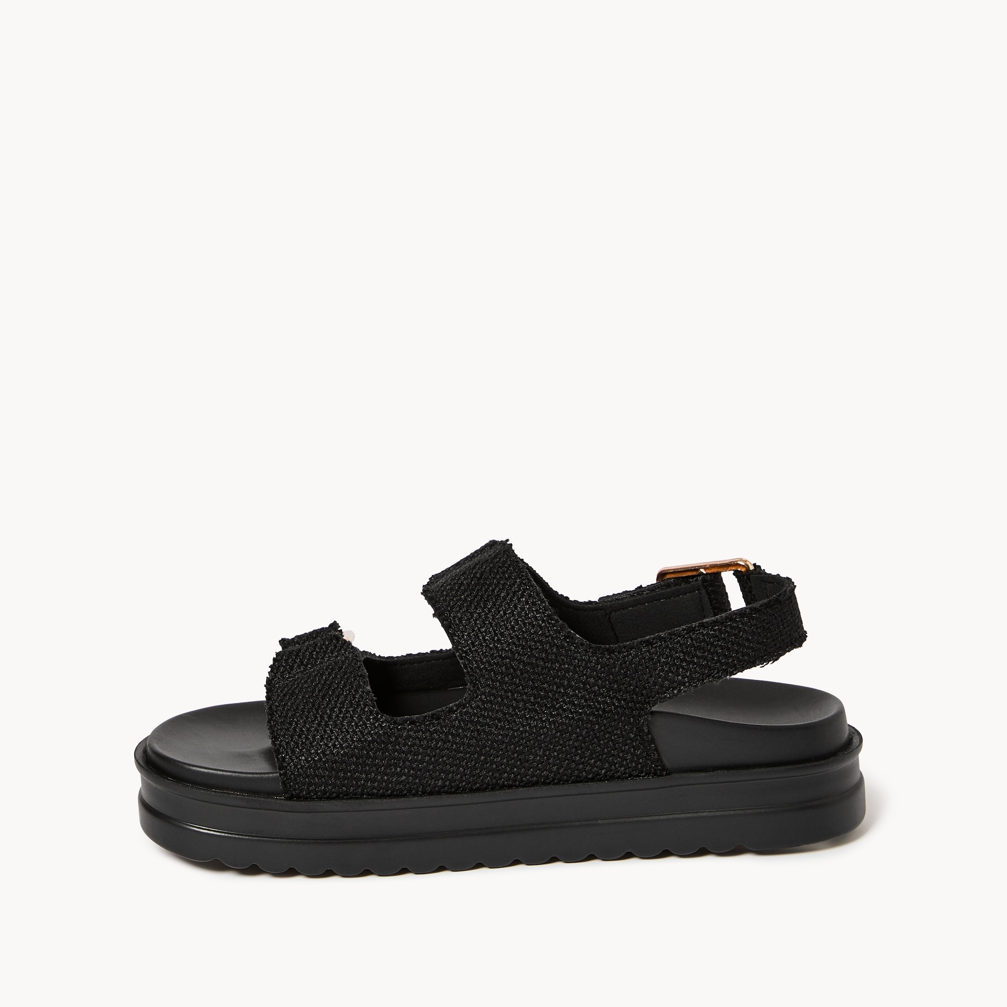 Double Buckle Sandals in Black from Joe Fresh