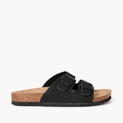 Double Buckle Sandals - Black