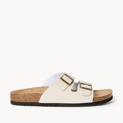Double Buckle Sandals - Cream