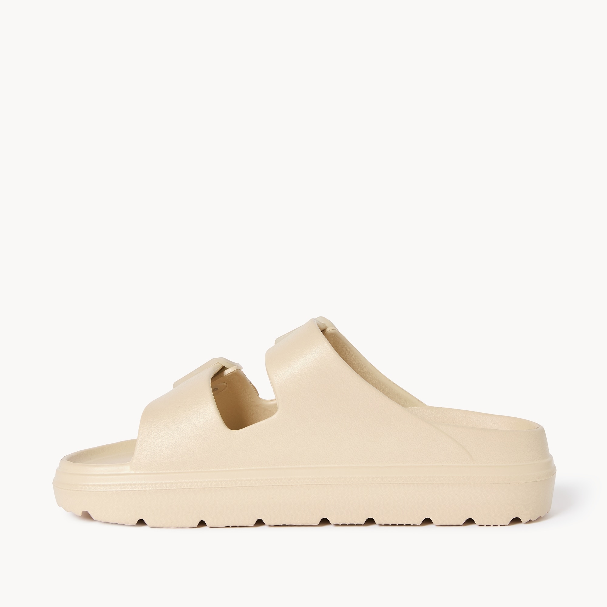 Double Buckle Platform Sandals in Taupe from Joe Fresh