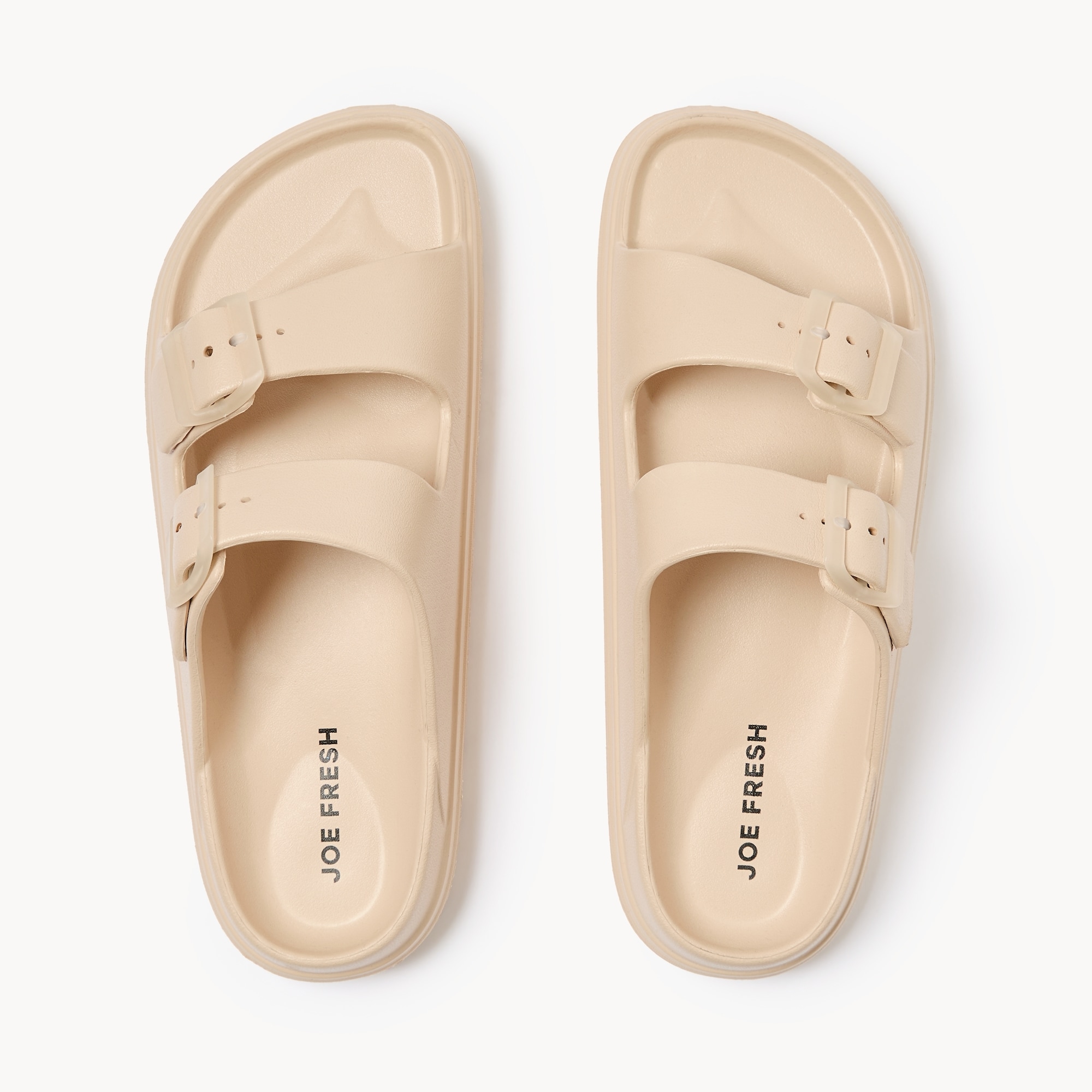 Double Buckle Platform Sandals in Taupe from Joe Fresh