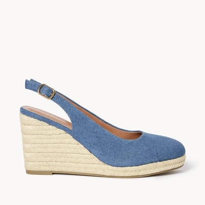 Slingback Wedge Heels - Light Blue